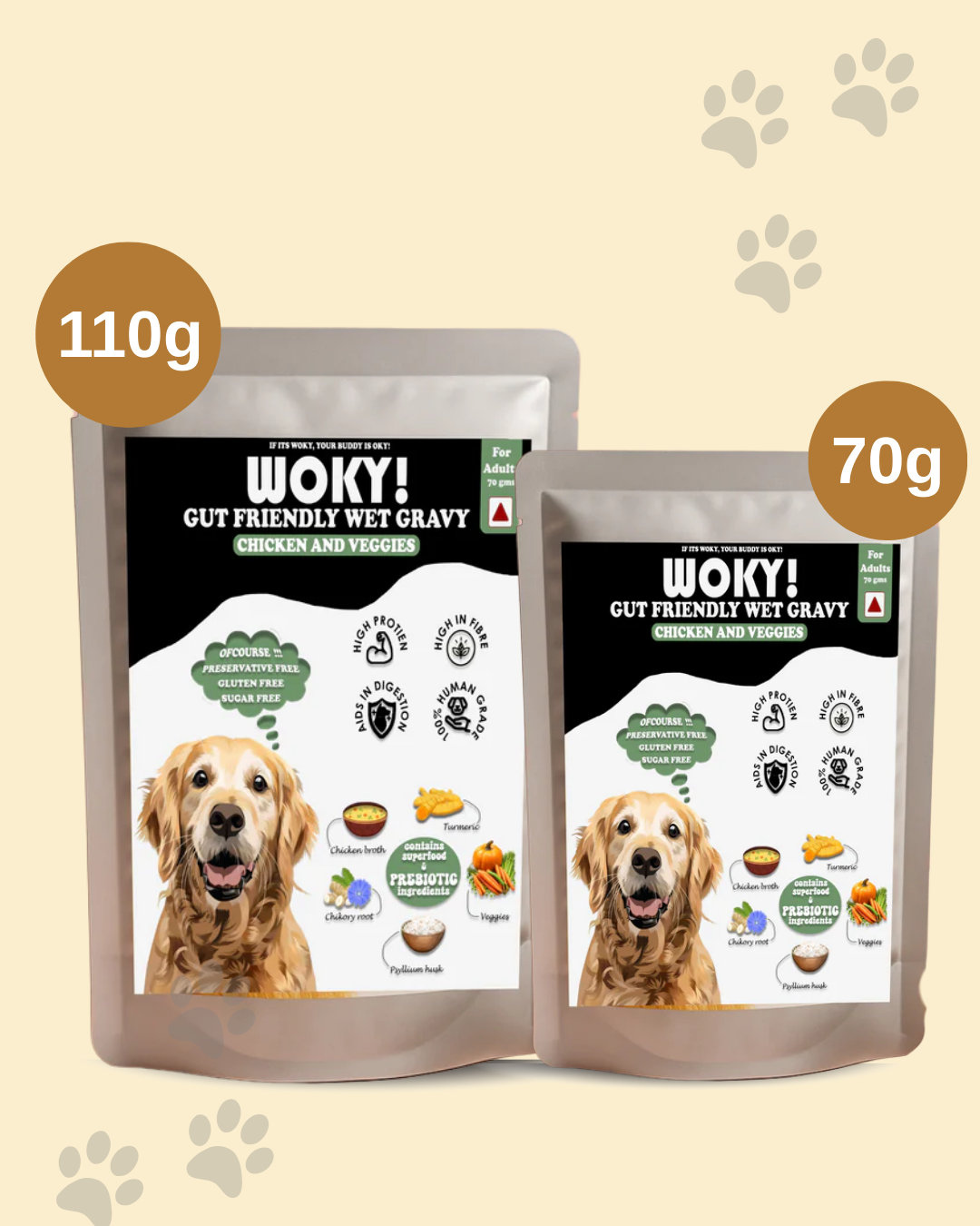 WOKY! Gut Friendly Wet Dog Food  Trial Pack -4pcs