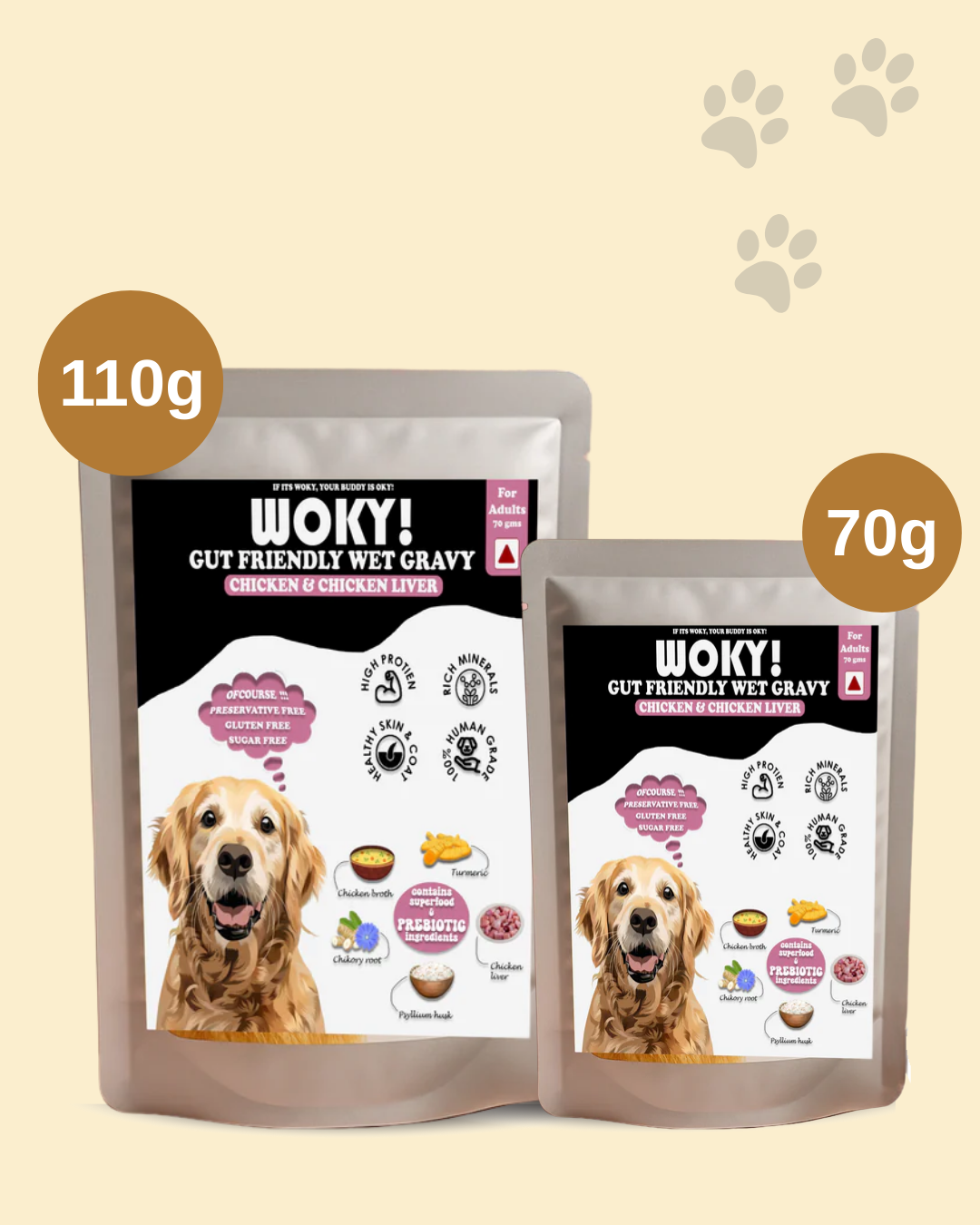 WOKY! Gut Friendly Wet Dog Food  Trial Pack -4pcs